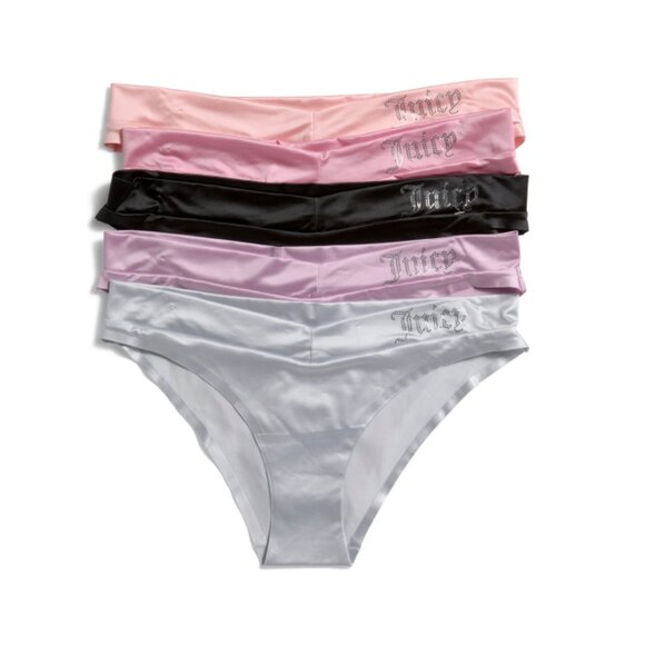 JUICY COUTURE Multi 5pk Shiny V Bikinis - Picture 1 of 2